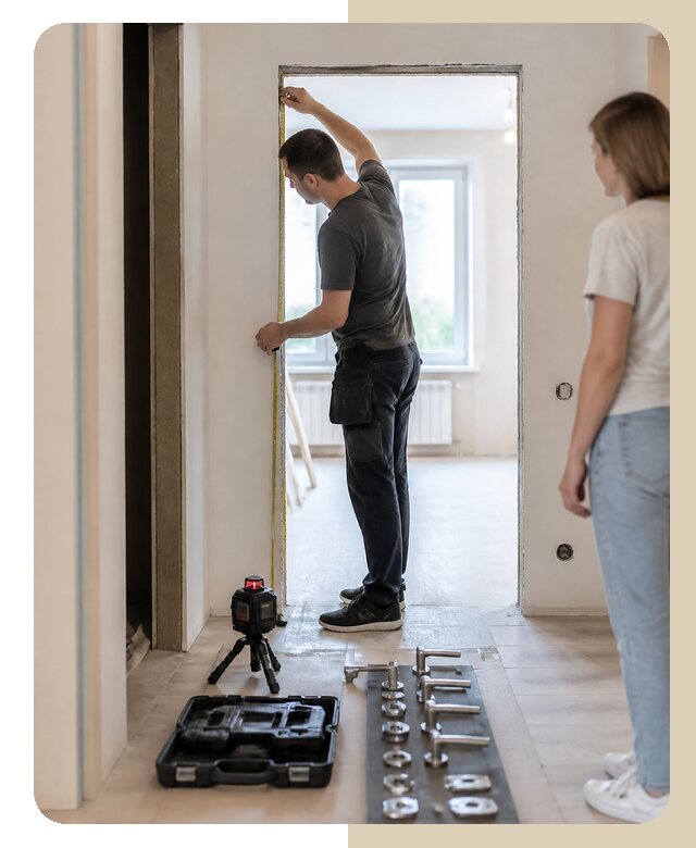Замер межкомнатных дверей в Дзержинском по цене от 716 р. | Дверной